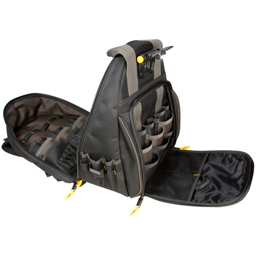 Sacs &agrave; dos pour outils Techgear &agrave; 53 pochettes, 16" lo x 13-1/4" la, Noir, Polyester Mukwa Safety Services