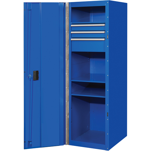RX Series Side Cabinet, 3 Drawers, 19" W x 25" D x 61" H, Blue Mukwa Safety Services