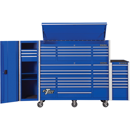 RX Series Side Cabinet, 3 Drawers, 19" W x 25" D x 61" H, Blue Mukwa Safety Services