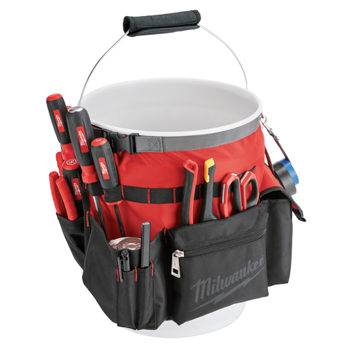Sac organiseur pour seau, 10" lo x 10" la x 13-1/2" h, Nylon, Rouge Mukwa Safety Services