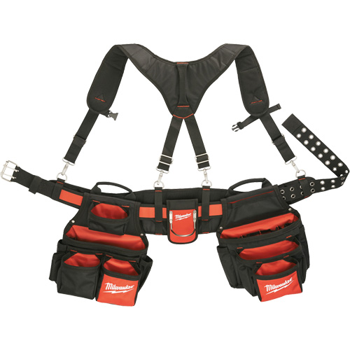 Contractor Work Belt With  Suspension Rig, Nylon, Black Mukwa Safety Services