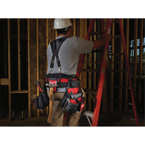 Contractor Work Belt With  Suspension Rig, Nylon, Black Mukwa Safety Services
