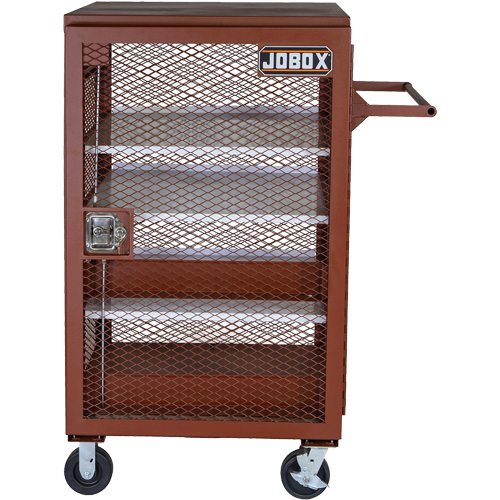 Mobile Mesh Cabinet, Steel, 22 Cubic Feet, Red Mukwa Safety Services