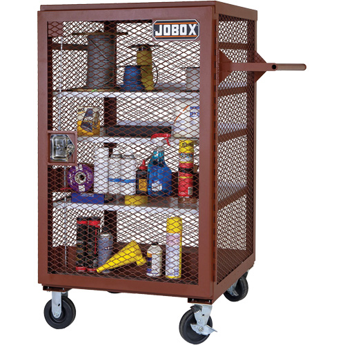 Mobile Mesh Cabinet, Steel, 22 Cubic Feet, Red Mukwa Safety Services