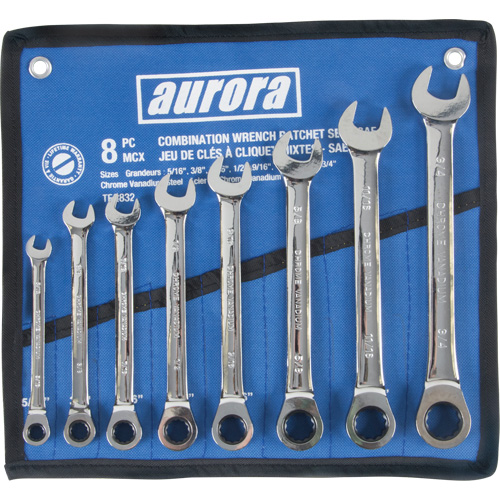 Fixed Head Wrench Set, Combination, 8 Pieces, Imperial Mukwa Safety Services