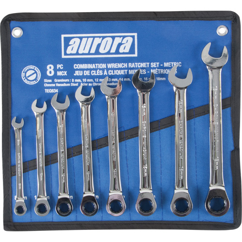 Fixed Head Wrench Set, Combination, 8 Pieces, Metric Mukwa Safety Services