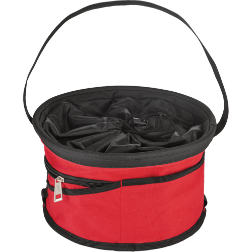 Sac range-tout style parachute, 11-4/5" lo x 11-4/5" la x 11" h, Nylon, Noir/Rouge Mukwa Safety Services