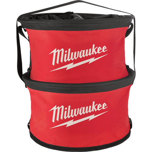 Sac range-tout style parachute, 11-4/5" lo x 11-4/5" la x 11" h, Nylon, Noir/Rouge Mukwa Safety Services