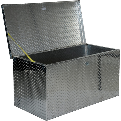 Aluminum Treadplate Portable Tool Box, 25-1/16" D x 49-1/4" W x 24" H, Silver Mukwa Safety Services
