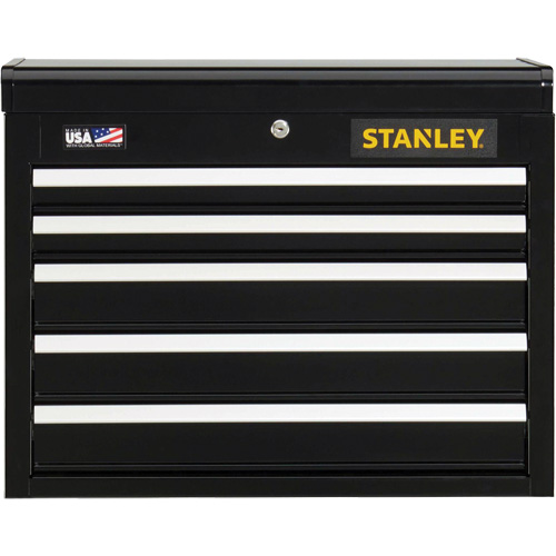 300 Series Tool Chest, 26" W, 5 Drawers, Black Mukwa Safety Services