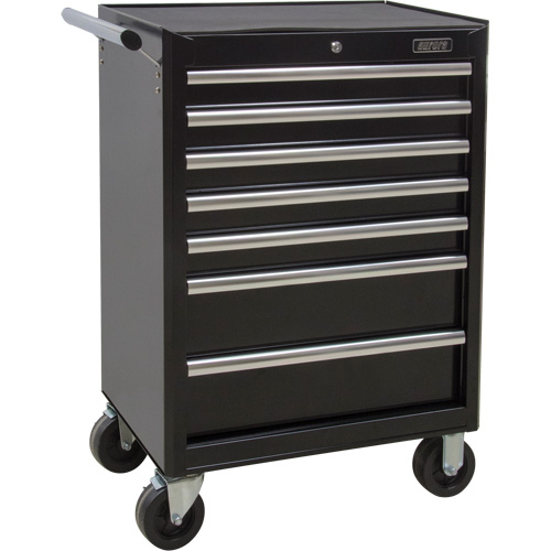 Chariot &agrave; outils industriel, 7 tiroirs, 27" la x 18-3/4" p x 39" h, Noir Mukwa Safety Services
