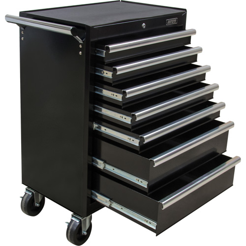 Chariot &agrave; outils industriel, 7 tiroirs, 27" la x 18-3/4" p x 39" h, Noir Mukwa Safety Services