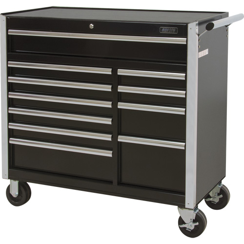 Chariot &agrave; outils industriel, 11 tiroirs, 41" la x 18-3/4" p x 39-1/3" h, Noir Mukwa Safety Services