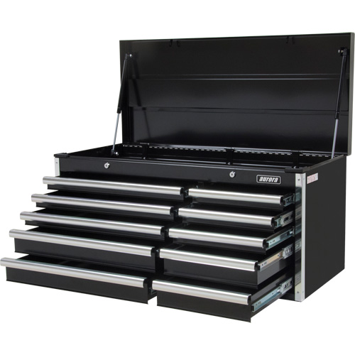 Industrial Tool Chest, 41" W, 10 Drawers, Black Mukwa Safety Services