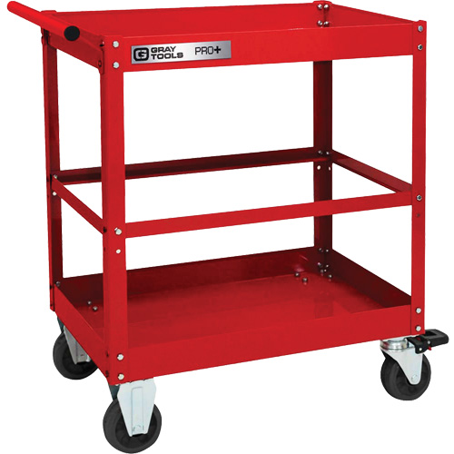 PRO+ Series Heavy-Duty Utility Cart, 2 Tiers, 30-1/5" x 38-1/3" x 19-1/2" Mukwa Safety Services