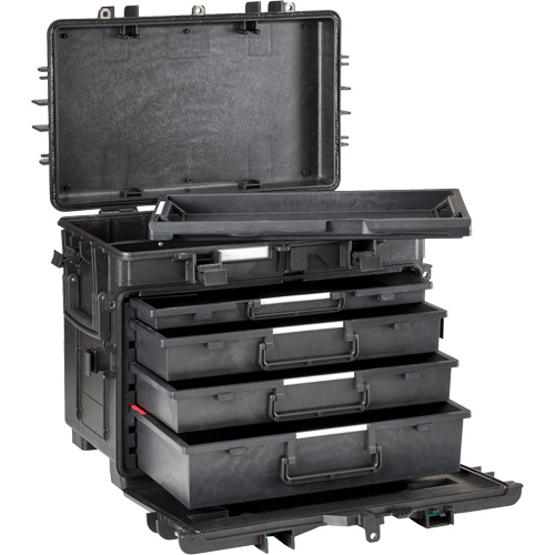 Military Mobile Tool Chest With Drawers, 4 Drawers, 22-4/5" W x 15" D x 18" H, Black Mukwa Safety Services