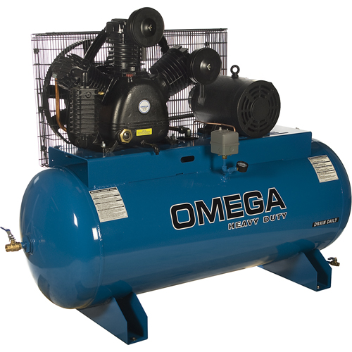 Compresseurs d'air s&eacute;rie industrielle - Compresseurs horizontaux - Deux &eacute;tages, 100 gal. (120 gal. US) Mukwa Safety Services