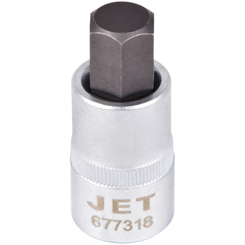 Bit Socket, Hex, 9/16" x 2" L, 1/2" Drive Mukwa Safety Services