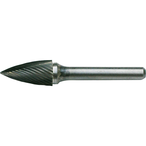 CLEVELAND Solid Carbide Burrs - Tree Shape Pointed End, SG-41, 1/8" Dia., 1/8" Shank, 1/4" Depth of Cut Mukwa Safety Services