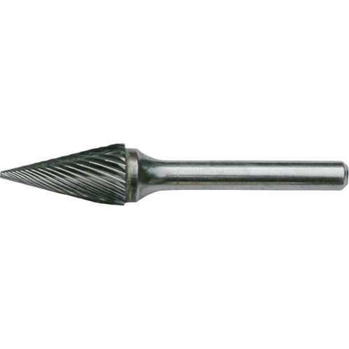 CLEVELAND Solid Carbide Burrs - Pointed Cone Shape, SM-42, 1/8" Dia., 1/8" Shank, 7/16" Depth of Cut Mukwa Safety Services