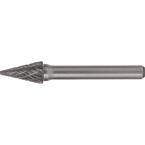 Fraises au carbure solide - Forme conique pointue CLEVELAND, SM-3, 1/4" dia., 1/4" Tige, 1" Prof. de la coupe Mukwa Safety Services