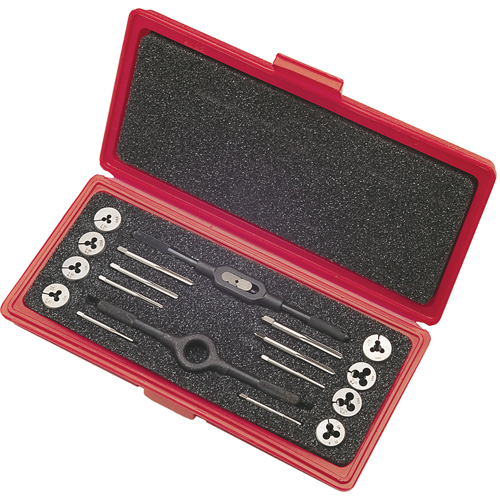 Jeux de tarauds et de fili&egrave;res avec tarauds manuels de production et fili&egrave;res rondes ajustables en acier au carbone, 8 Morceaux Mukwa Safety Services