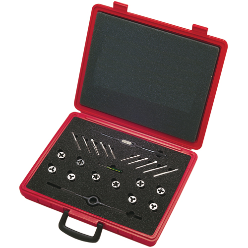 Jeux de tarauds et de fili&egrave;res avec tarauds manuels de production et fili&egrave;res rondes ajustables en acier au carbone, 20 Morceaux Mukwa Safety Services