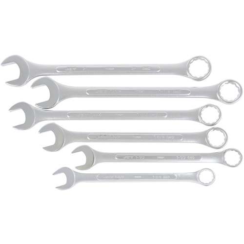 Fully Polished Long Pattern Combination Wrench Set, Combination, 6 Pieces, Imperial Mukwa Safety Services