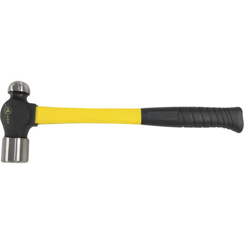 BP-16F Fibreglass Handle Ball Pein Hammer, 16 oz. Head Weight, Plain Face, Cushion Handle Mukwa Safety Services