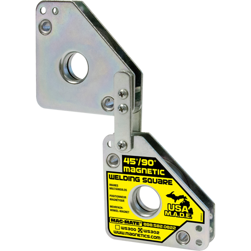 Magnetic Welding Squares, 7-5/8" L x 1-3/8" W x 3-3/4" H, 120 lbs. Mukwa Safety Services