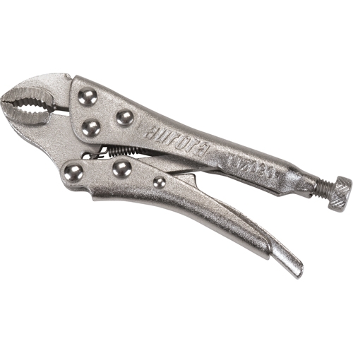 Locking Pliers with Wire Cutter, 4" Length, Curved Jaw Mukwa Safety Services