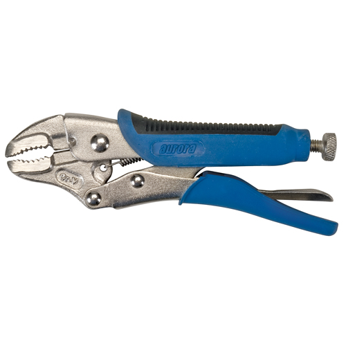 Locking Pliers with Wire Cutter, 5" Length, Curved Jaw Mukwa Safety Services