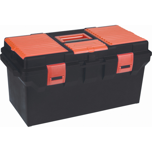 Plastic Tool Box, 22" W x 11" D x 10-1/2" H, Black Mukwa Safety Services