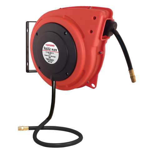 Rolair Automatic Rewind Hose Reel With PVC Hose, Air, 3/8" x 50', Single Hose, 300 psi Mukwa Safety Services