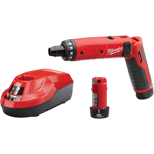 Ensemble tournevis hexagonaux M4, 1/4", 4 V, 44 lb-po couple max., Lithium-ion bloc-pile Mukwa Safety Services