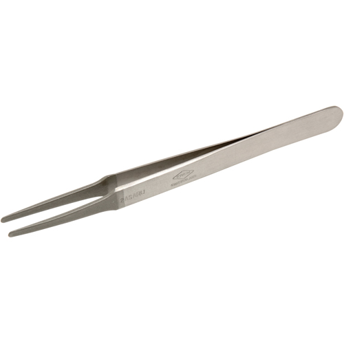 Tweezers - Flat Round Tips, Straight - 4.75" (120 mm) Mukwa Safety Services