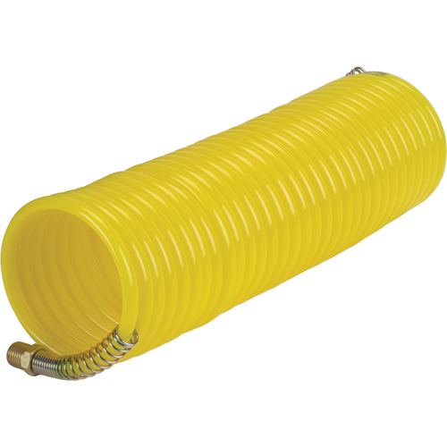 Tuyaux pneumatiques en nylon spiral&eacute; a/raccords, Air, 1/4" DI x 25' lo, Nylon, 200 psi &agrave; 23°C Mukwa Safety Services