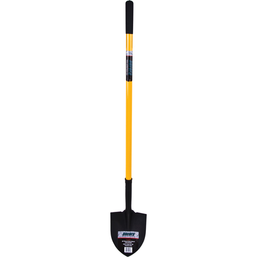 Round Point Shovel, Tempered Steel Blade, Fiberglass, Straight Handle Mukwa Safety Services