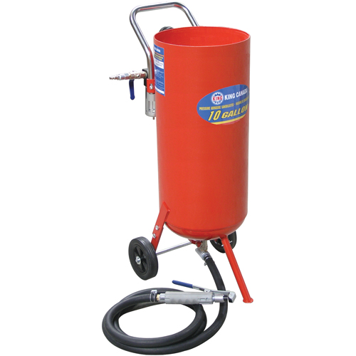 Pressure Abrasive Sandblasters, 6-25 CFM, 8.3 Gal. (10 US Gal) Tank Mukwa Safety Services
