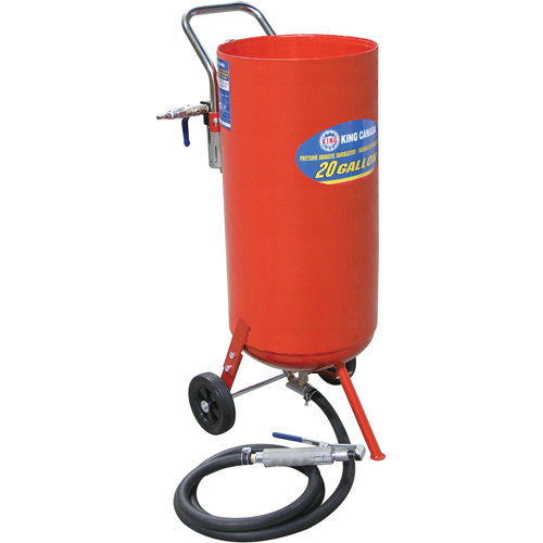 Pressure Abrasive Sandblasters, 6-25 CFM, 16.6 Gal. (20 US Gal) Tank Mukwa Safety Services