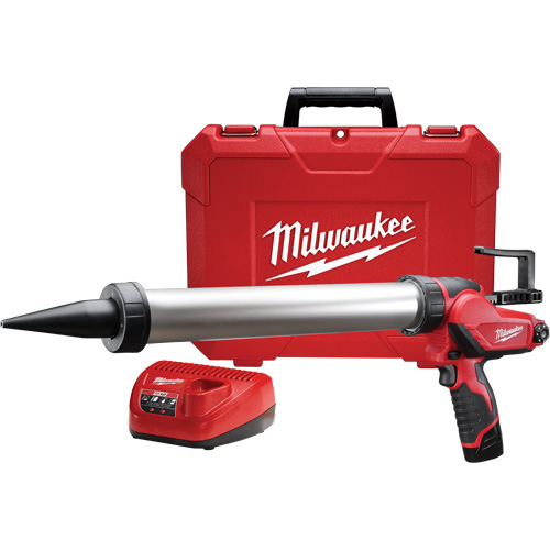 Ensemble fusil &agrave; colle et &agrave; calfeutrer pour tube style  saucisse  sans fil M12 Mukwa Safety Services