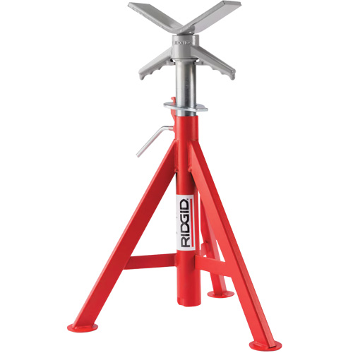 V Head Low Pipe Stand # VJ-98, 51-96 cm Height Adjustment, 12" Max. Pipe Capacity, 2500 lbs. Max. Weight Capacity Mukwa Safety Services