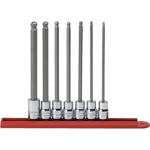 SAE Long Ball End Bit Socket Set, Hex, 3/8" Drive, 7 Pcs Mukwa Safety Services
