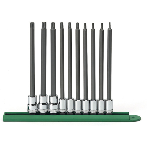 Long Bit Socket Set, Torx&reg;, 1/4"/3/8" Drive, 10 Pcs Mukwa Safety Services