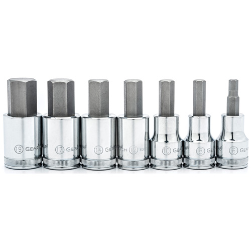 Metric Bit Socket Set, Hex, 1/2" Drive, 7 Pcs Mukwa Safety Services
