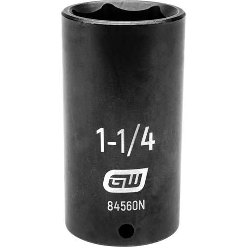 SAE Socket, Impact, 1-1/4", 1/2" Drive, 6 Points, Deep Mukwa Safety Services