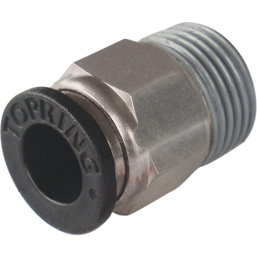 Maxfit Male Threaded Straight Connector Fitting, 1/4" Dia, Polymer Mukwa Safety Services