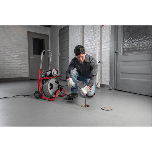 K-400 Autofeed Drum Machine with C-45IW cable, Electric, 1/2" x 75' and 3/8" x 100' Mukwa Safety Services