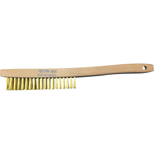 Curved-Handle Scratch Brushes, Brass, 4 x 19 Wire Rows, 14" Long Mukwa Safety Services