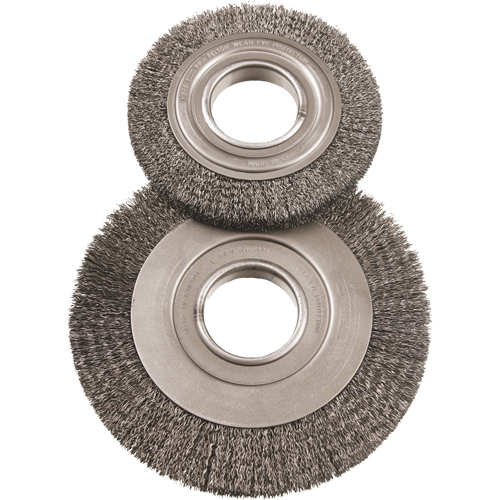 Brosses rotatives grand format 8", 8" dia., Fils 0,014", Arbre 2" Mukwa Safety Services
